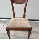 4 chaises Style Directoire en bois massif - Assise tissu crème