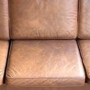 Leather sofa, vintage Scandinavian sofa in camel leather