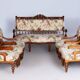 Czech Living Room Set in Beech and Walnut, 1890s, Set of 7