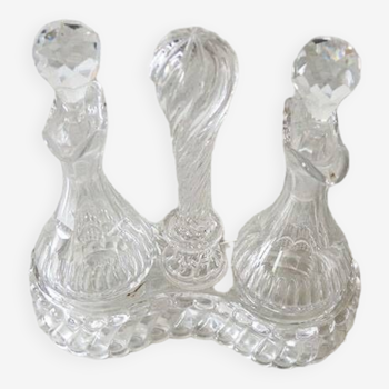 Ancien ensemble huile & vinaigre en cristal de Baccarat