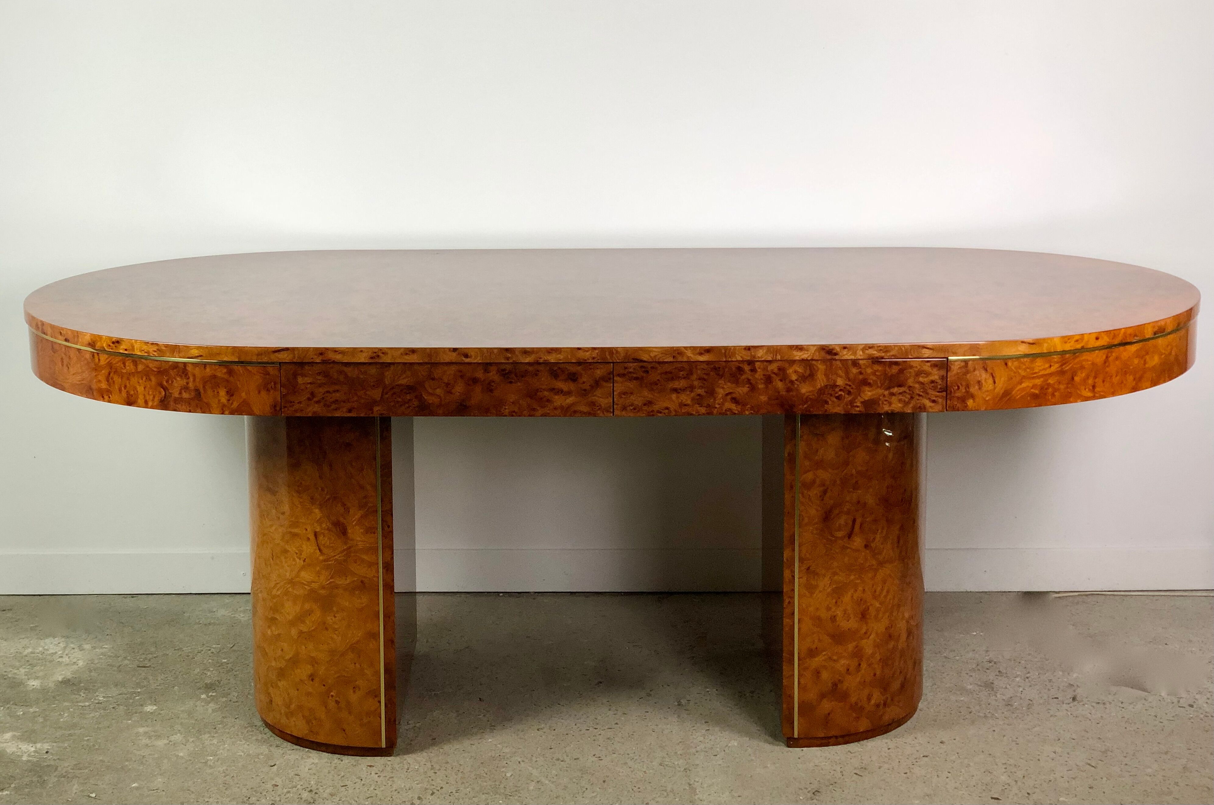 Bureau en loupe d'orme vintage 80'S