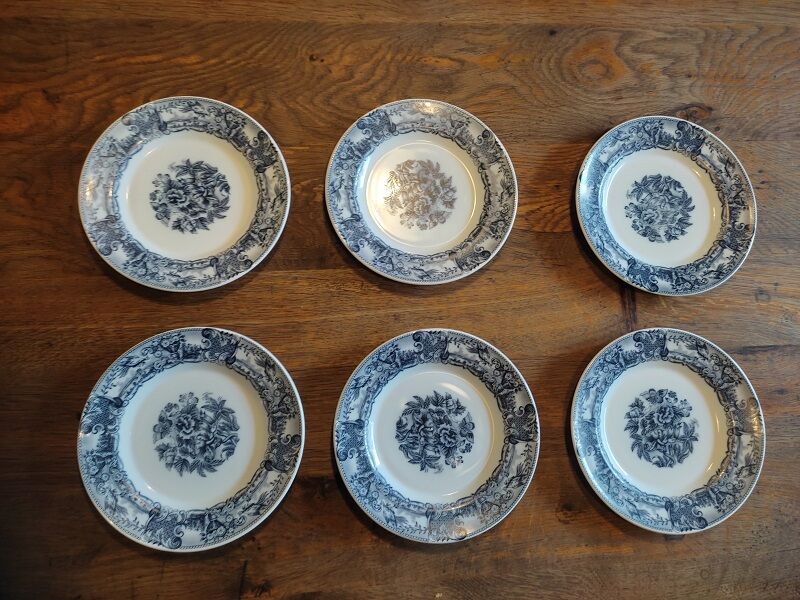 Dessert plates type Arcopal Blue Decor Rivanel