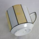 6 60s striped iridescent porcelain coffee cups
