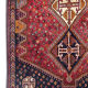 Hand made vintage persian rug traditional oriental red blue wool carpet 142x200cm