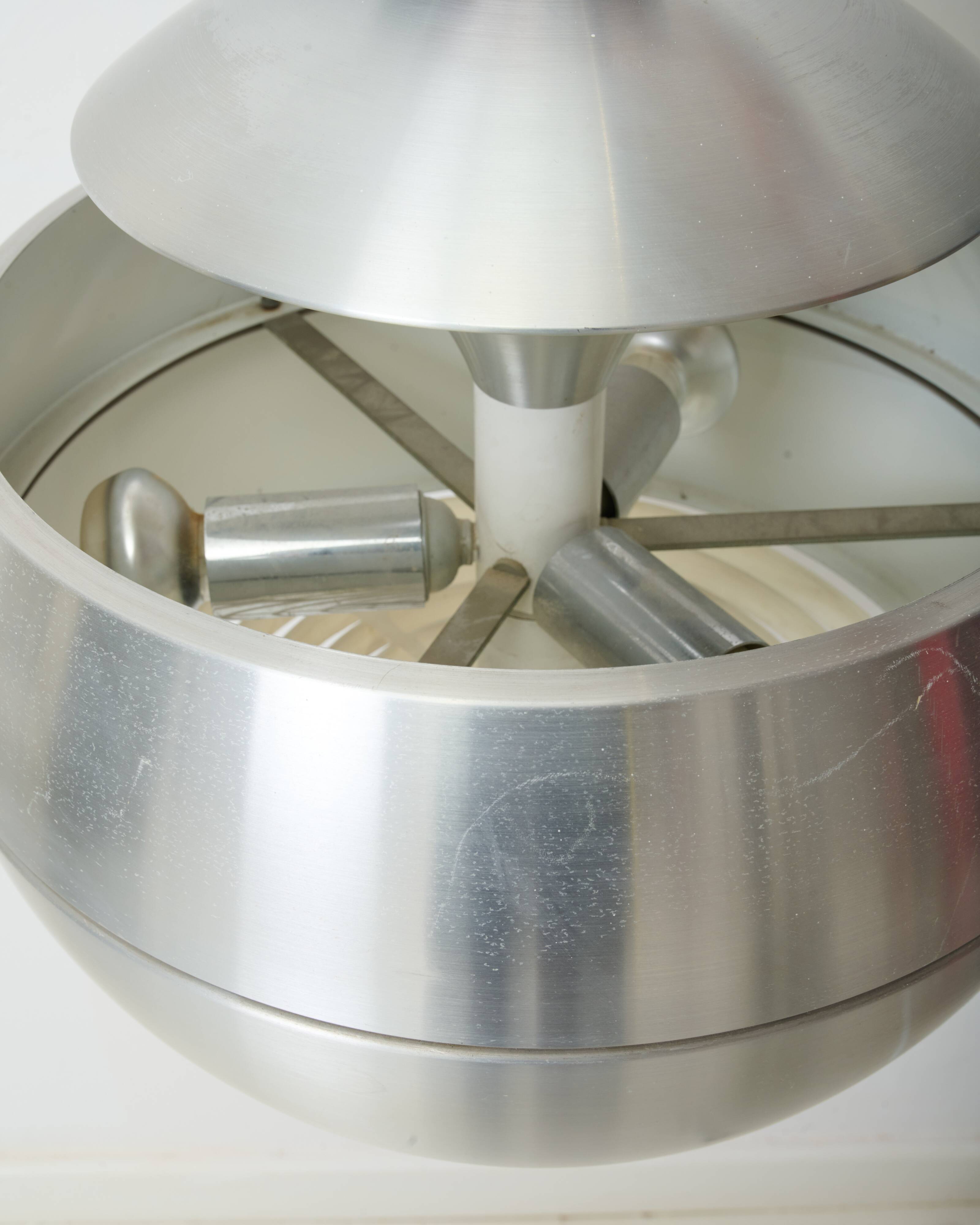 Brushed stainless steel pendant light, Raak, 1960s