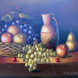Painting: oil on canvas - still life with fruit
