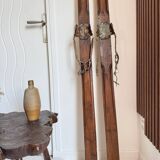 Old vintage wooden ski