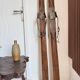 Old vintage wooden ski