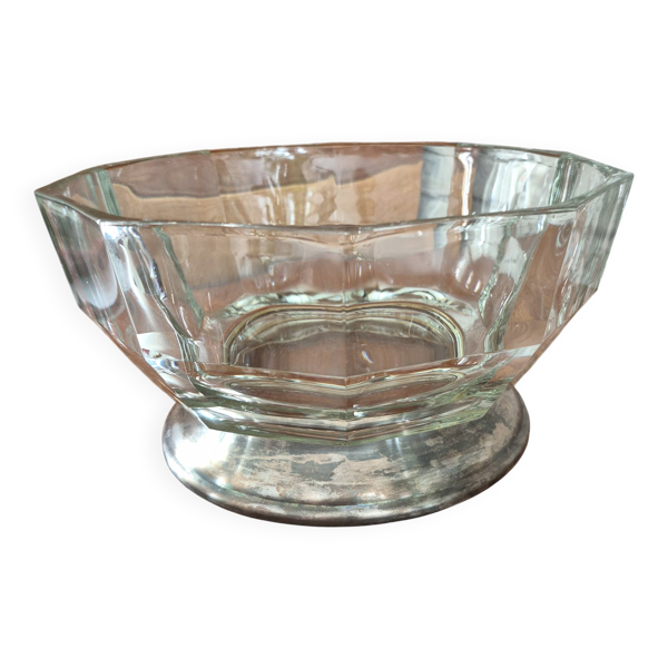 Serviteur à caviar saladier en verre vintage 70's