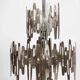 Brutalist stainless steel candlestick, France 1970