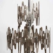 Brutalist stainless steel candlestick, France 1970