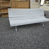 Old cast iron garden bench and wooden slats