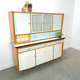 50s vintage kitchen cabinet with brass and formica