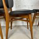 Set of 4 vintage chairs in black leatherette