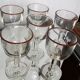 Lot of 6 old Bistro nineteenth ball glasses thick blown
