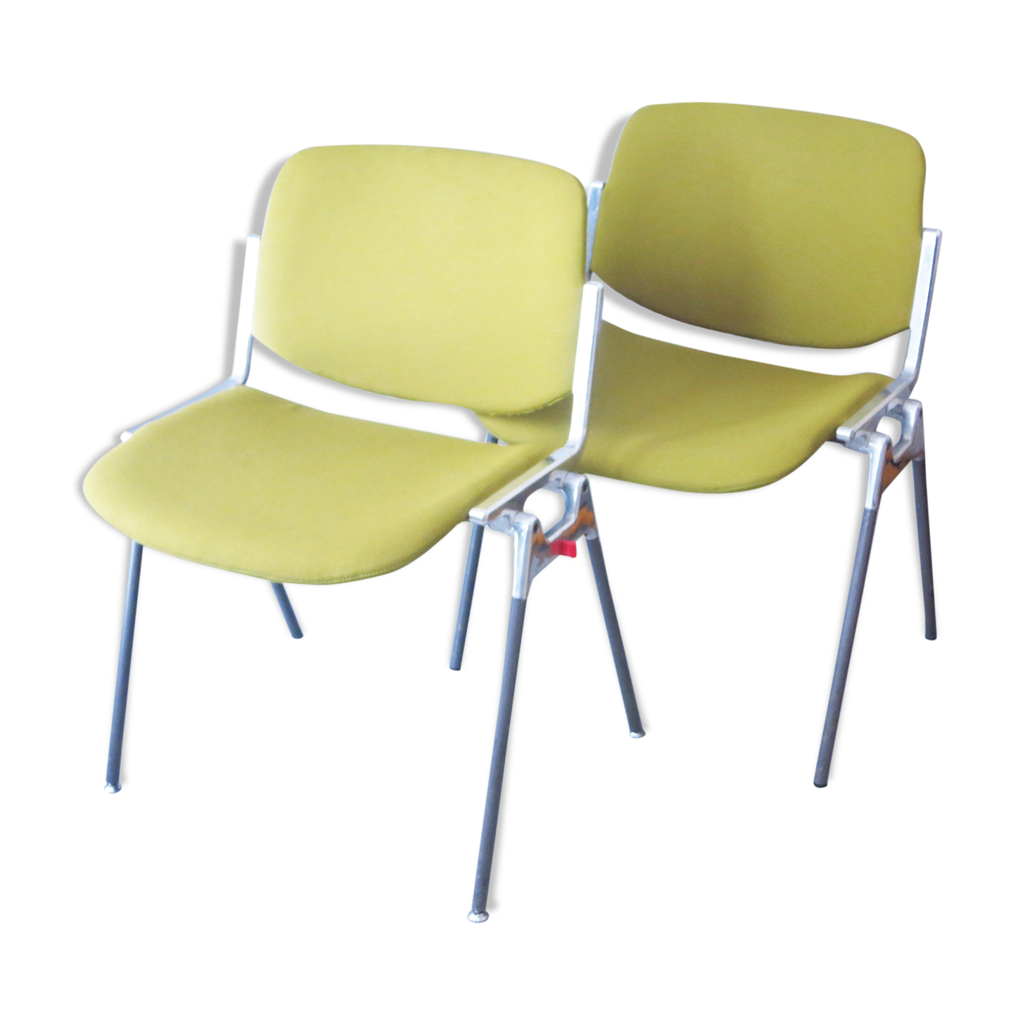 Pair of green DSC chairs anise Giancarlo Piretti Castelli