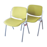 Pair of green DSC chairs anise Giancarlo Piretti Castelli