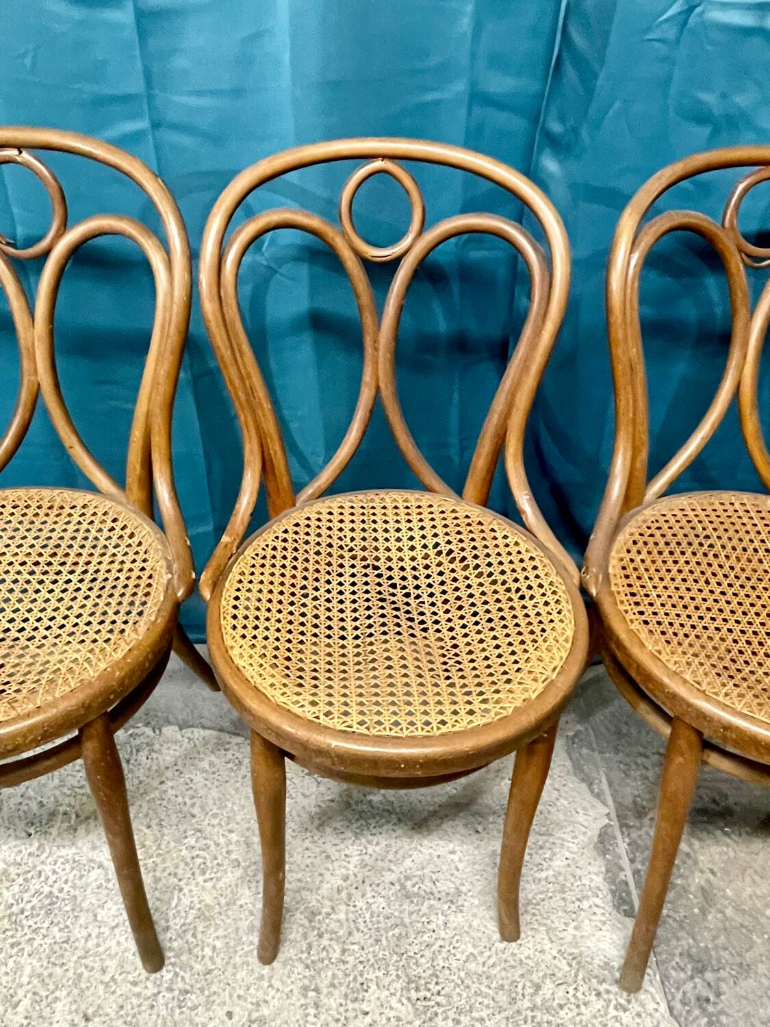 4 chaises thonet n 19 de bistrot bois courbé