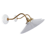 White opaline swan neck wall lights