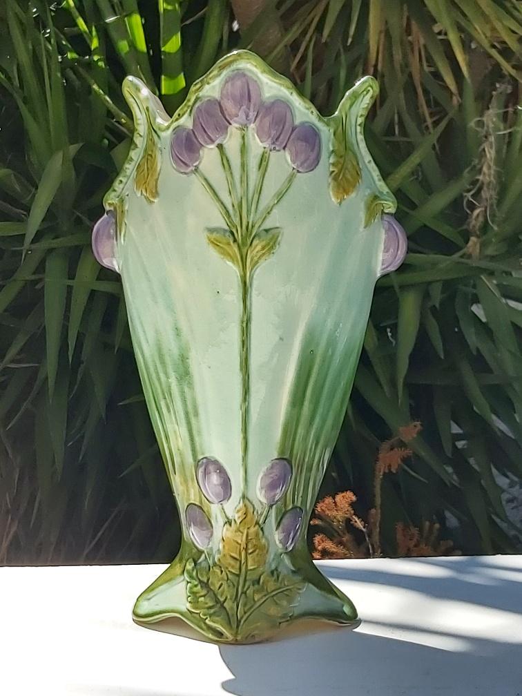 Vase barbotine céramique Art Nouveau