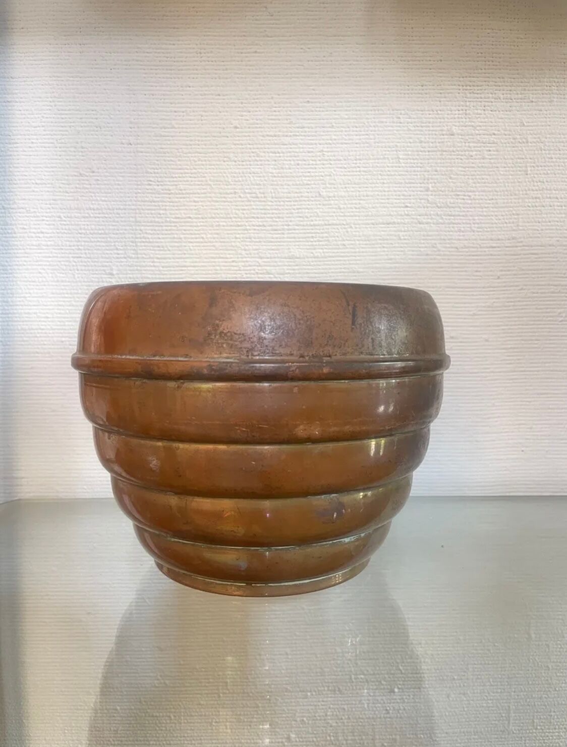 Art Deco vase J.Chesnais Villedieu circa 1930 brassware copper