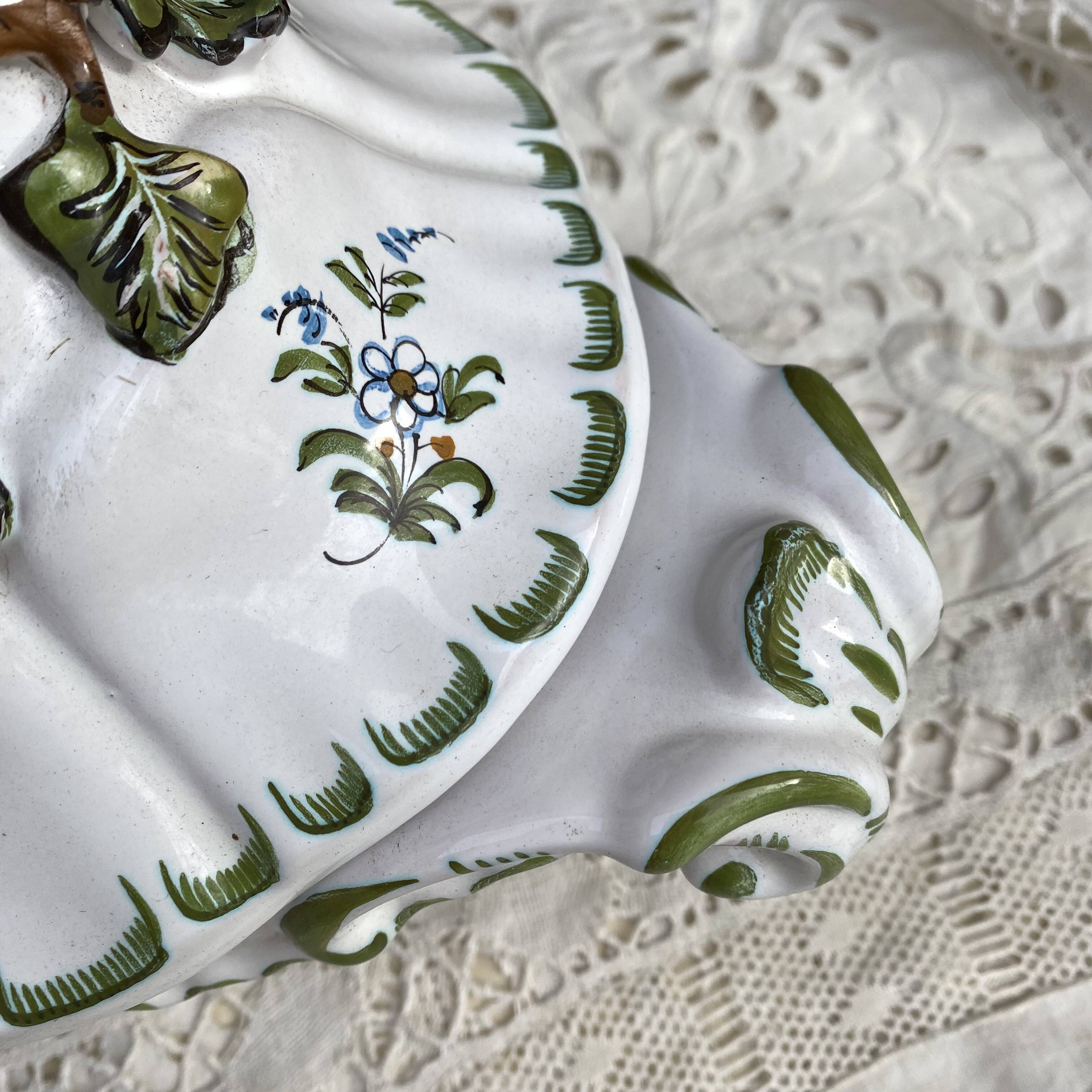Hand-decorated earthenware soup tureen, Lallier Pottery