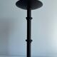 Vintage Brutalist Candle Holder In Black Metal