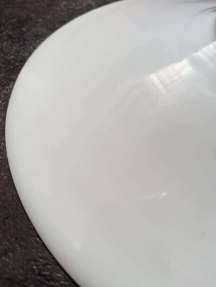 Old hanging lampshade in white opaline Art Deco 1930 Ø 25.5 cm