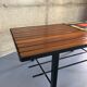 Table basse mid-century, teck, acier et pierre de lave