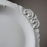 Large serving dish in fine white Limoges porcelain, vintage/antique.