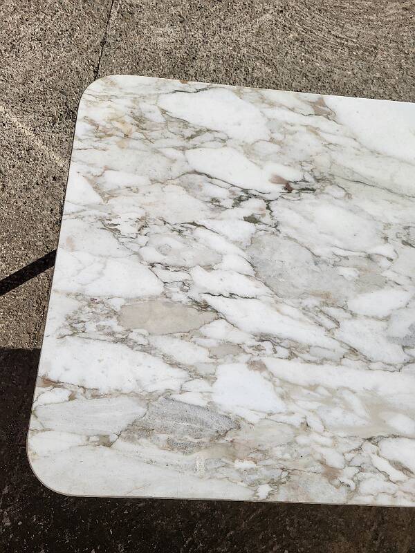 Marble and stainless steel coffee table