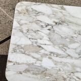 Marble and stainless steel coffee table