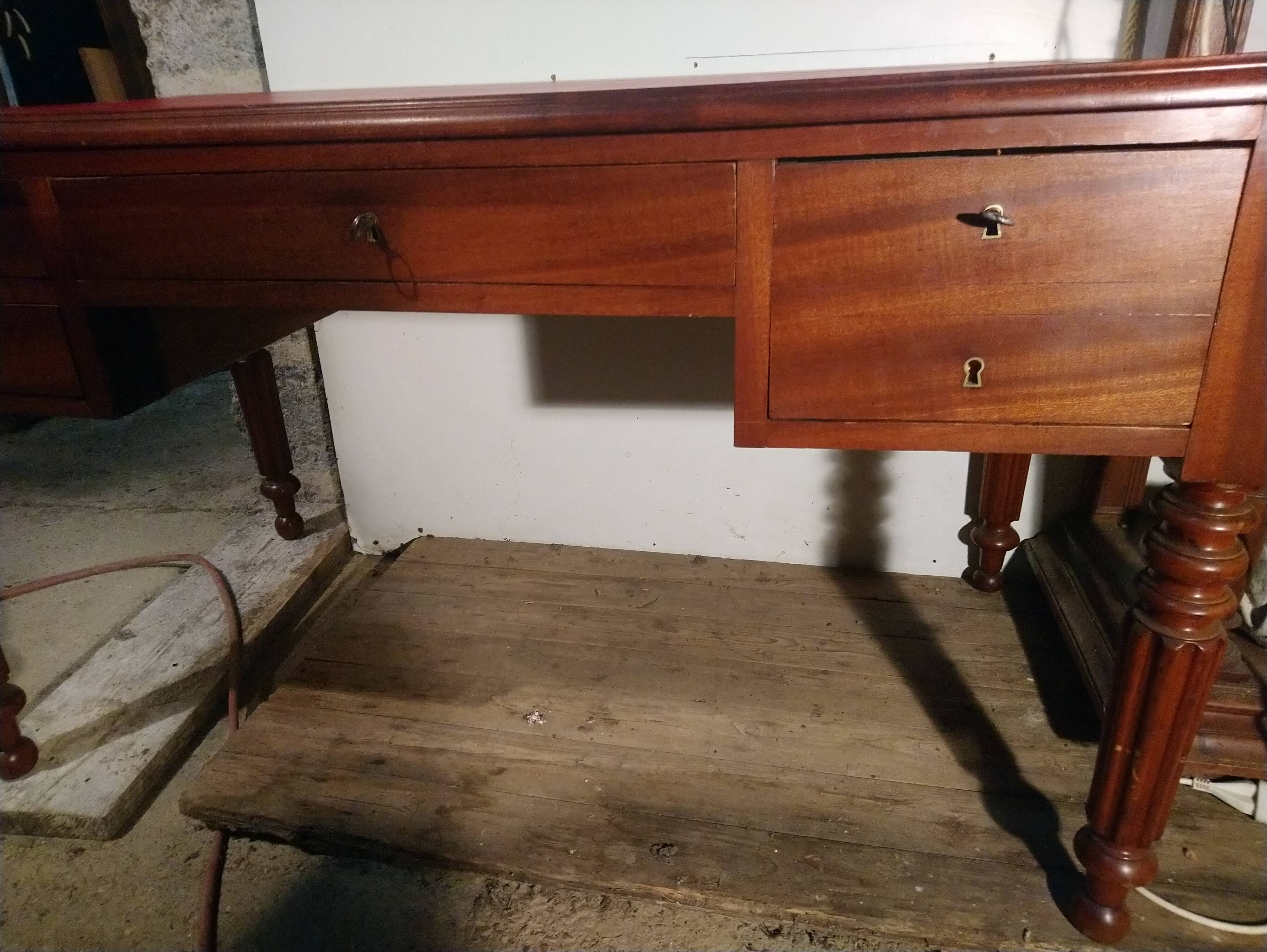 Louis Philippe style walnut desk.
