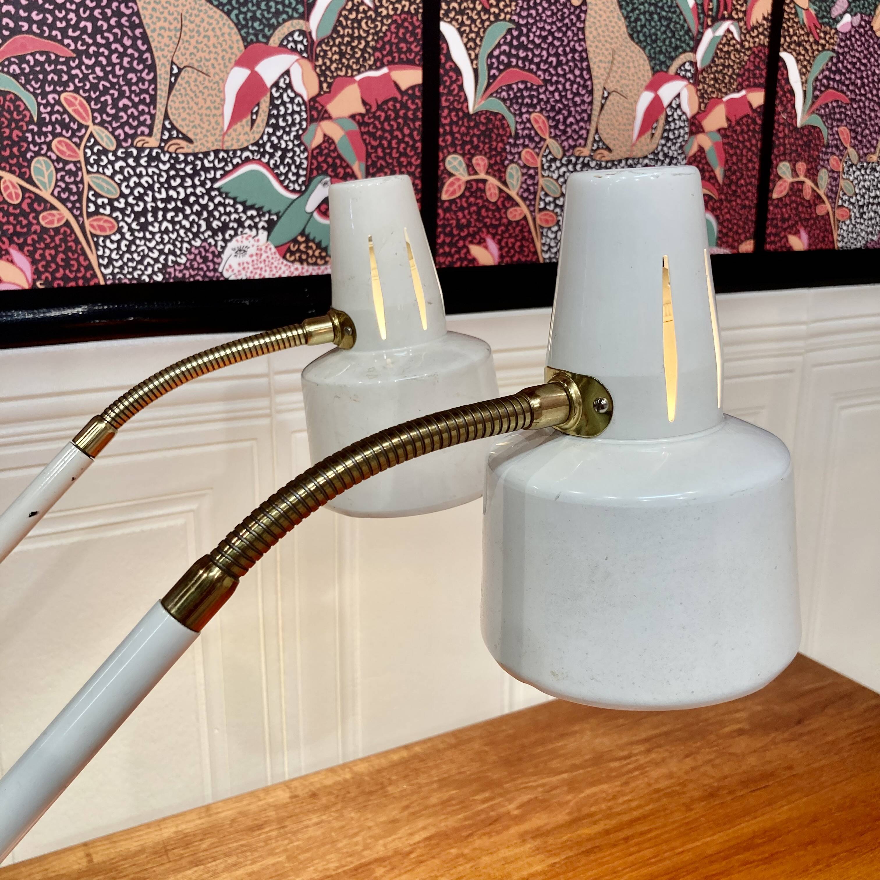 Pair of large industrial lamps 1950.