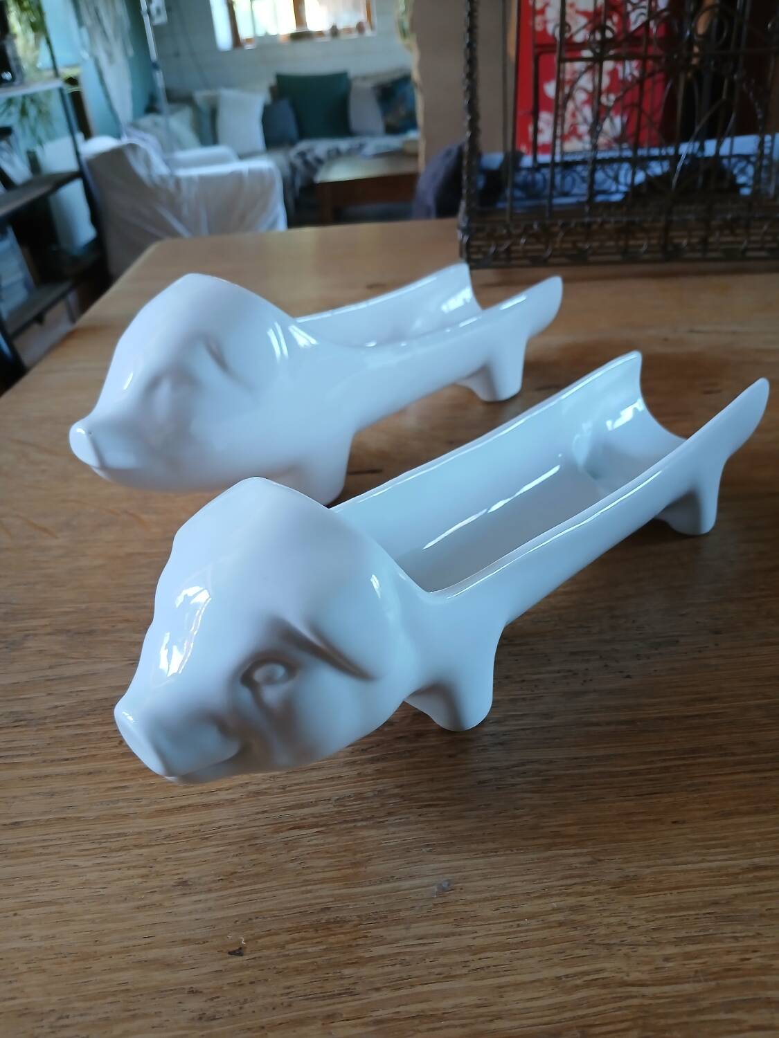 3 antique white porcelain dishes