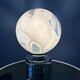 Mid-Century chrome desk lamp with glass shade