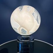 Mid-Century chrome desk lamp with glass shade