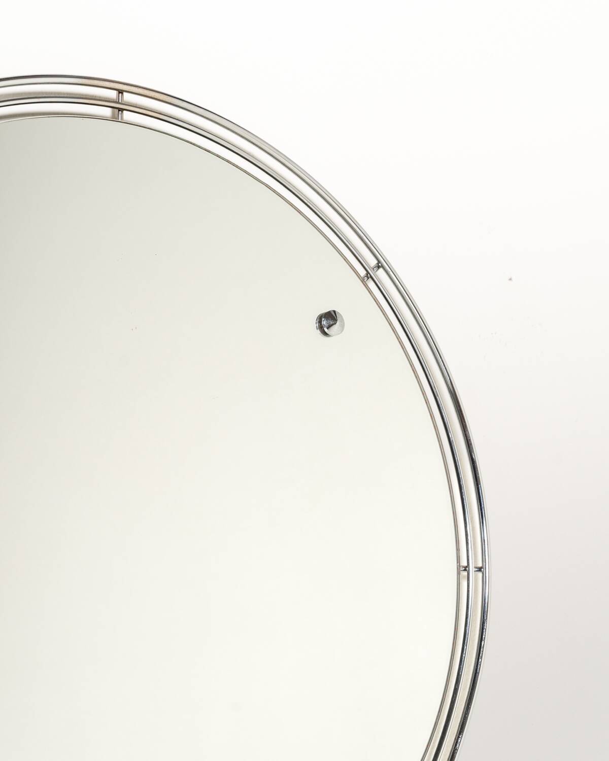 Chrome-plated metal wall mirror, second half of the 20th century