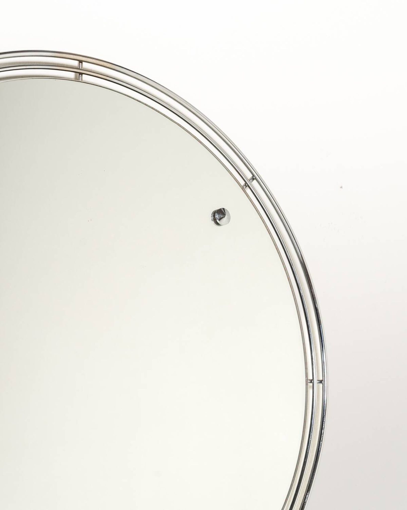 Chrome-plated metal wall mirror, second half of the 20th century