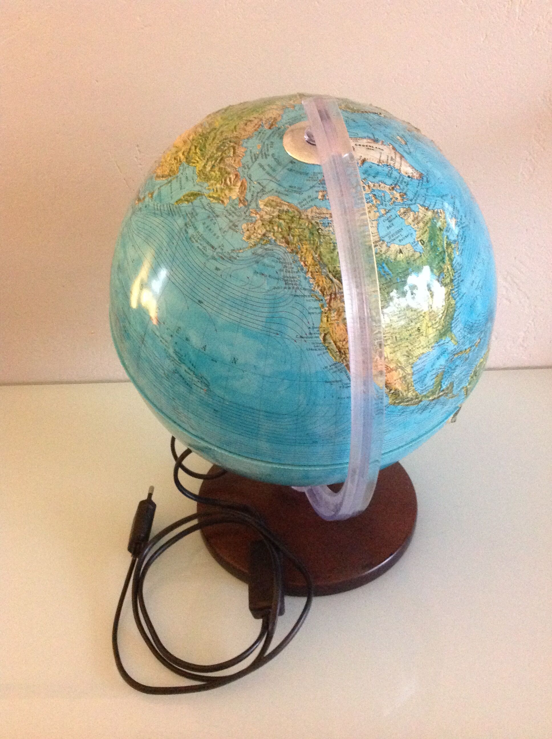 Globe in bright relief Rico Italy vintage 60s-70s