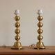 Pair of Vintage Swedish Table Lamps in Polished Brass, Signed Aneta