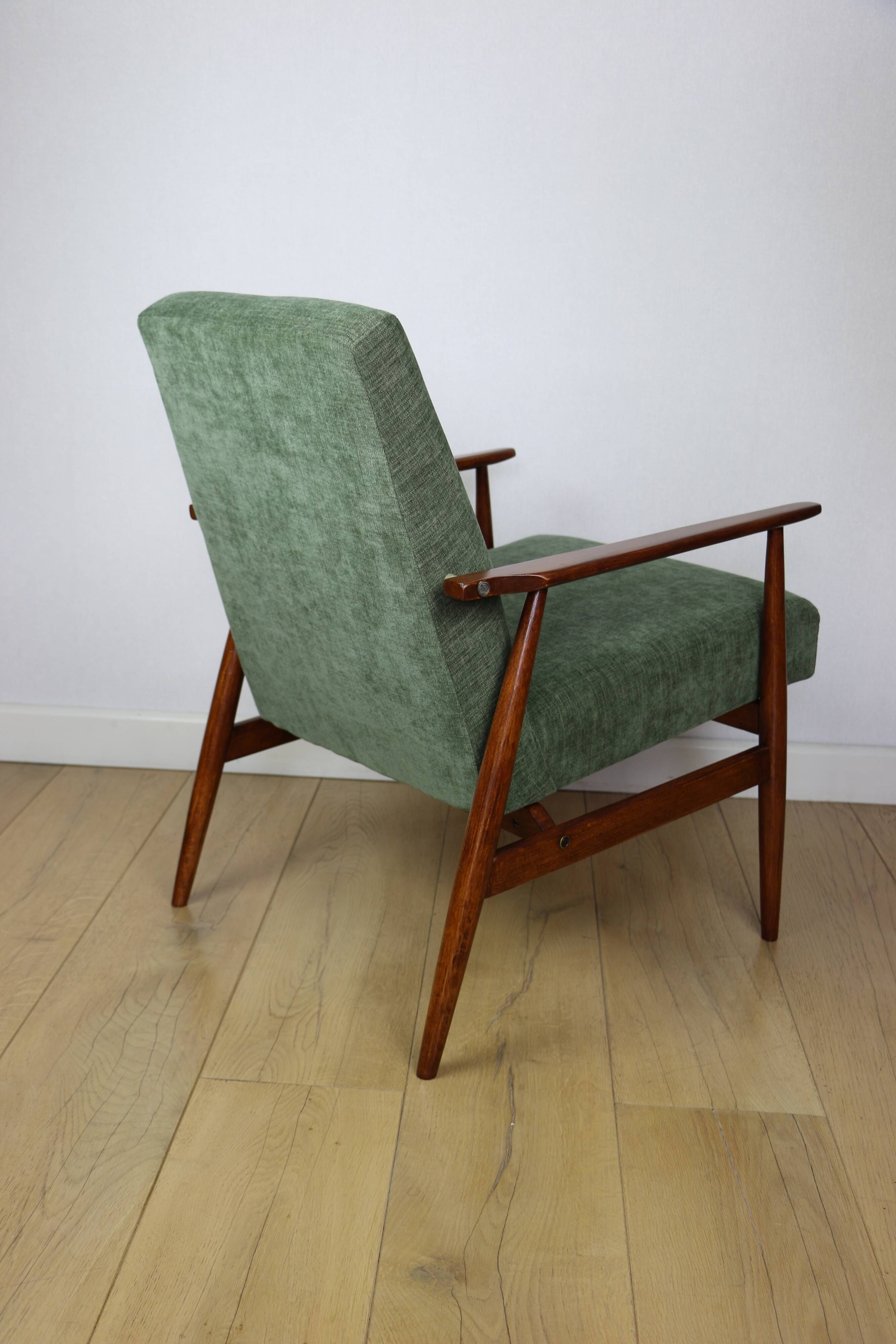 Armchair 'Lis', 1970s olive green design by Henryk Lis - 2 pieces available