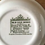 Large cups or caps plates Old Inns Series Staffordshire England