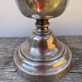 Large silver metal lamp with classic baluster o