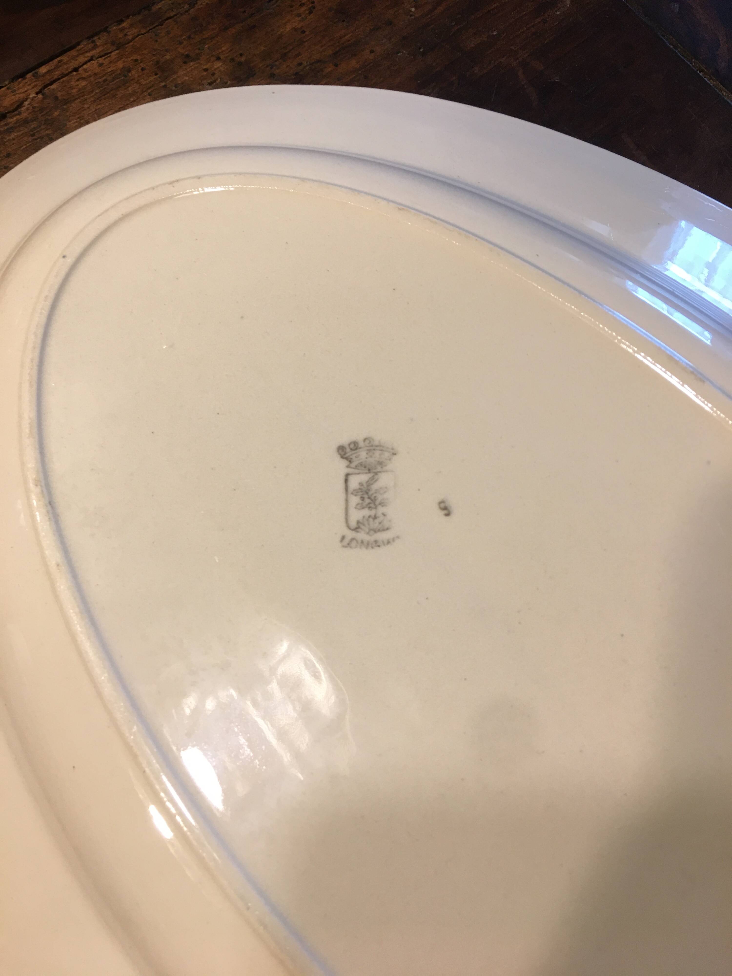 Serving dish, iron earth, Longwy factory