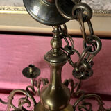 Antique gilded bronze chandelier with 8 lights