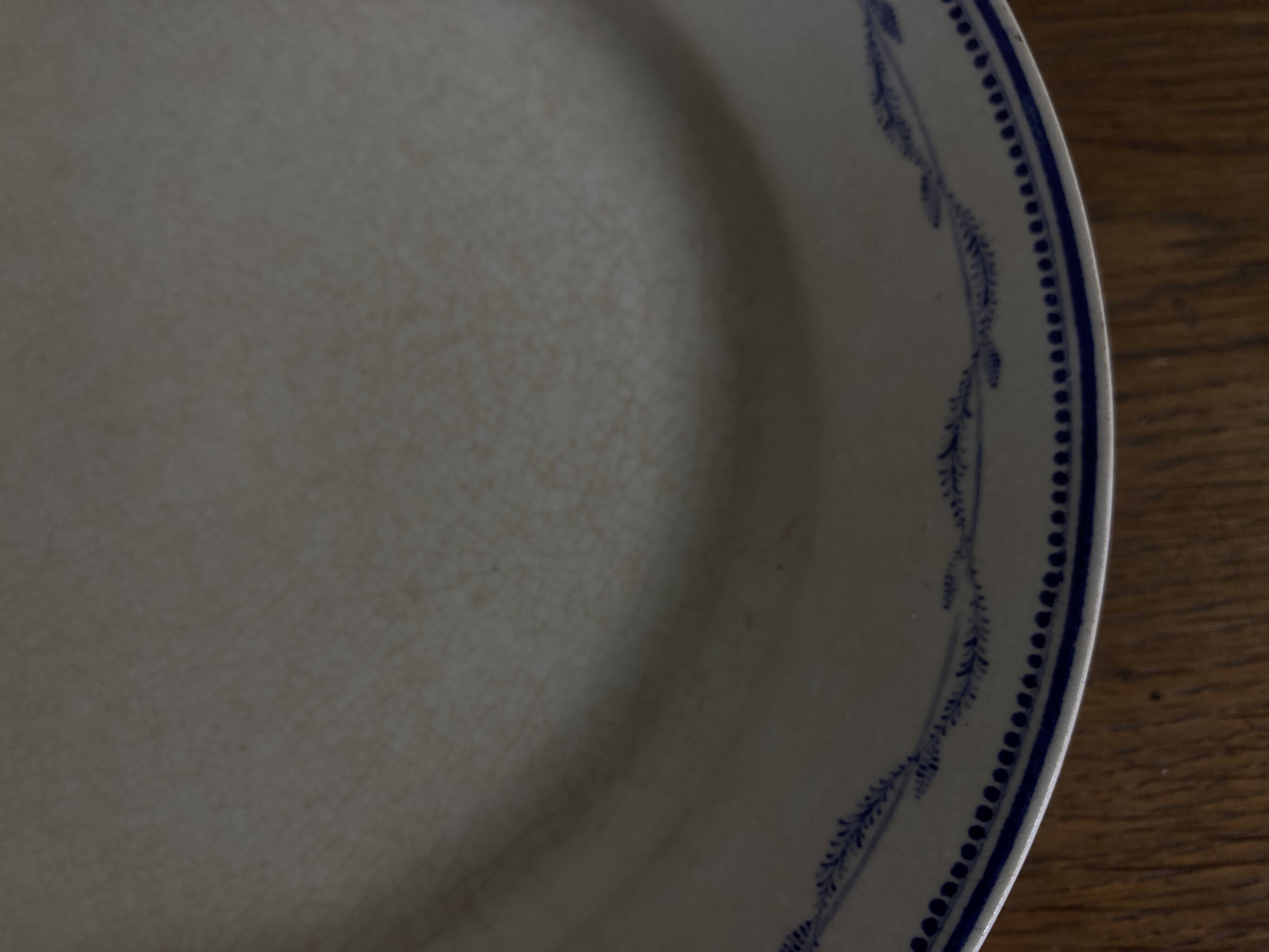 Set of 5 Tournai plates with twig neo-classical design, mid-19th century, ironstone.