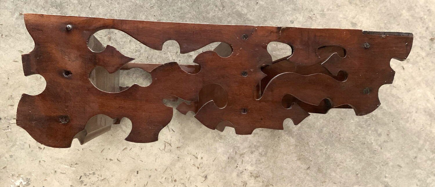 Carved wooden shelf