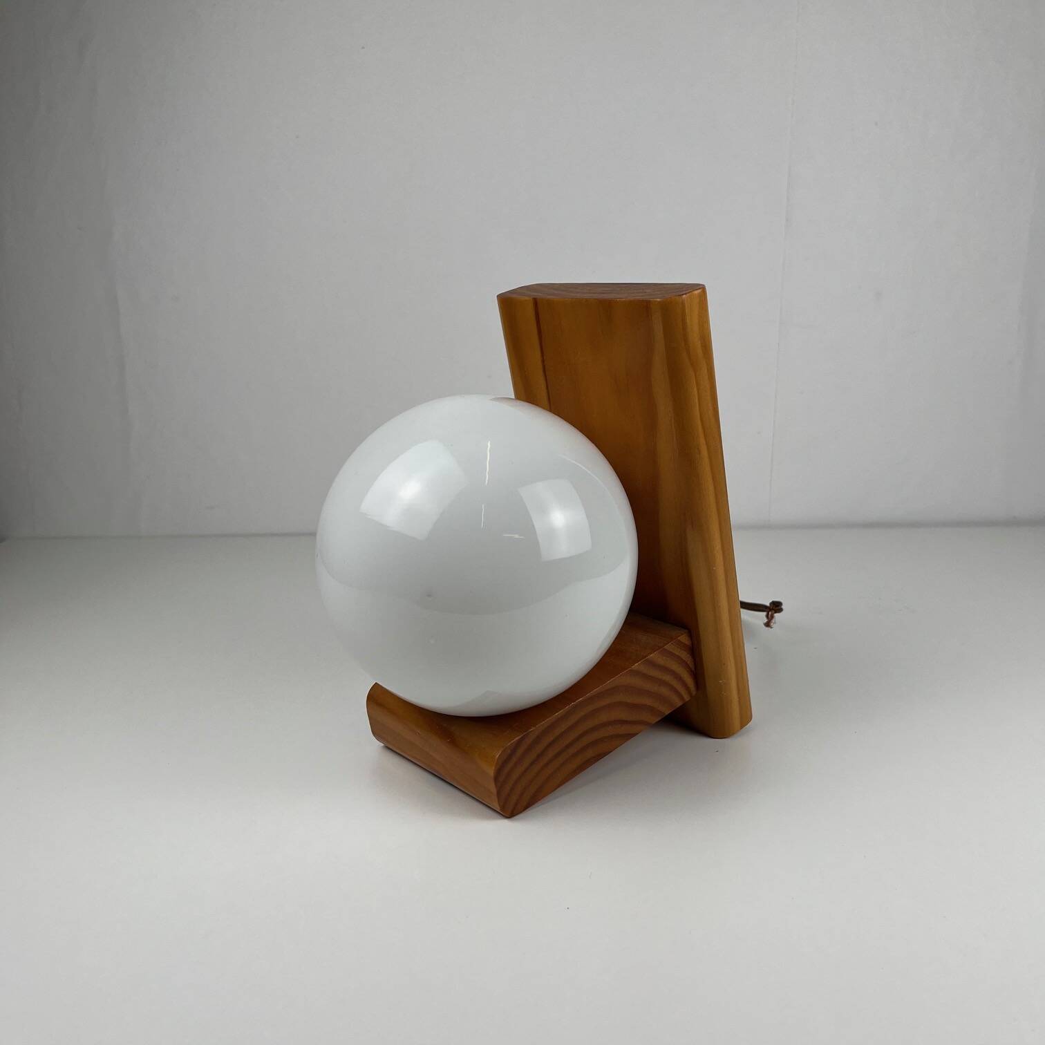 MCM wood and glass wall sconce