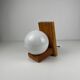 MCM wood and glass wall sconce
